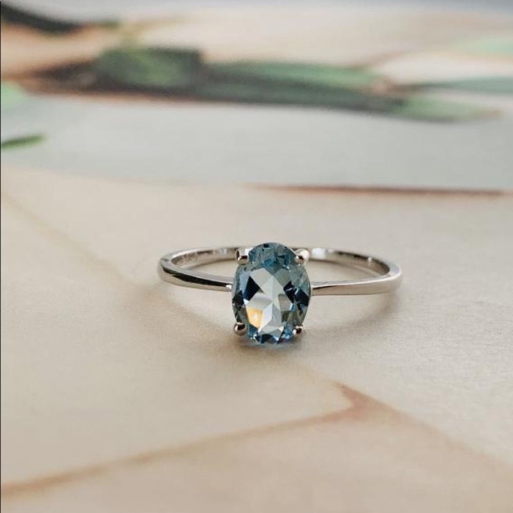 Blue Topaz 925 Silver Ring - Picture 2 of 5